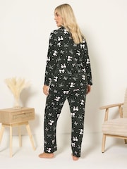 Yours Curve Matte Black Baby Fleece Pyjamas Set - Image 3 of 5