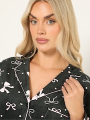 Yours Curve Matte Black Baby Fleece Pyjamas Set - Image 4 of 5