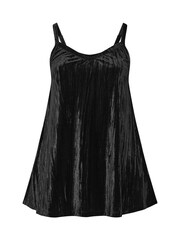 Yours Curve Black Crushed Velour Party Cami - Image 4 of 5