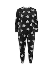Yours Curve Black Baby Fleece Pyjamas Set - Image 5 of 5