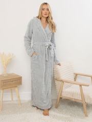 Long Tall Sally Grey Hooded Maxi Robe - Image 1 of 6