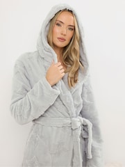 Long Tall Sally Grey Hooded Maxi Robe - Image 4 of 6