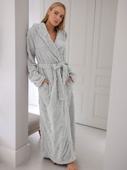 Long Tall Sally Grey Hooded Maxi Robe - Image 5 of 6