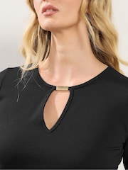 Long Tall Sally Black Keyhole Fitted Midi Dress - Image 4 of 5