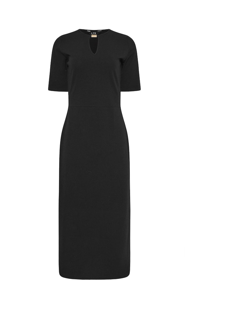 Long Tall Sally Black Keyhole Fitted Midi Dress - Image 5 of 5 Long Tall Sally Black Keyhole Fitted Midi Dress - Image 5 of 5