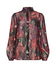 Long Tall Sally Black Jacquard Balloon Sleeve Top - Image 5 of 5