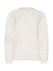 Long Tall Sally White Embellished Bead Jumper - Image 6 of 6