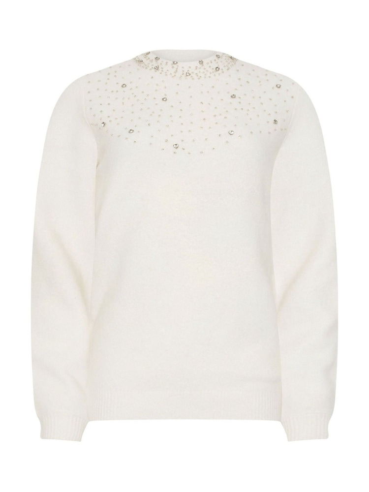Long Tall Sally White Embellished Bead Jumper - Image 6 of 6