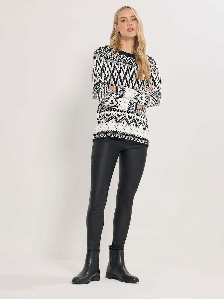 Long Tall Sally Black Fairisle Jumper - Image 2 of 5