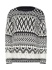 Long Tall Sally Black Fairisle Jumper - Image 5 of 5