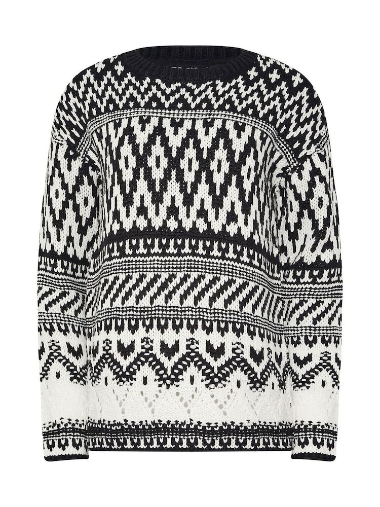 Long Tall Sally Black Fairisle Jumper - Image 5 of 5