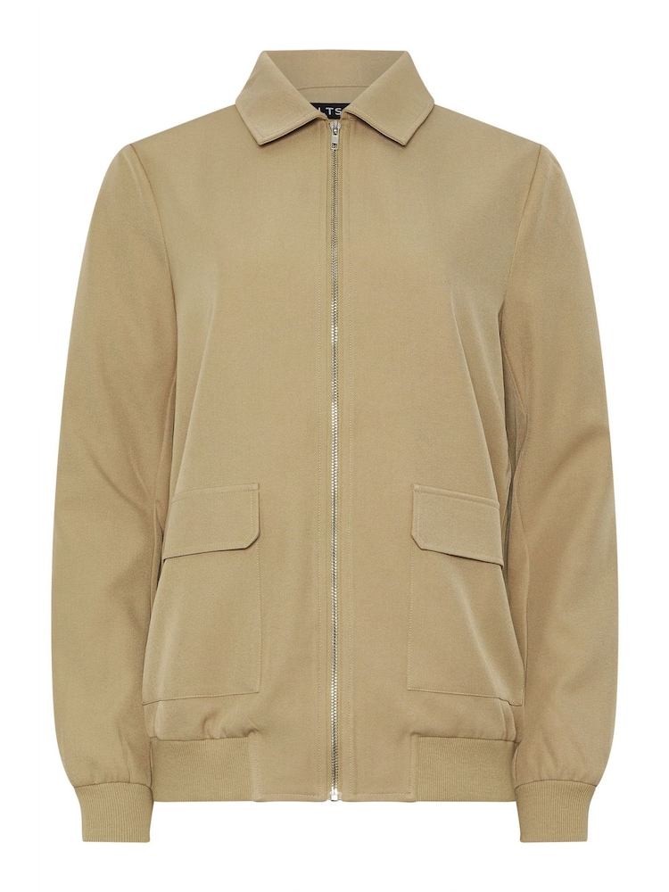 Long Tall Sally Natural Collared Bomber Jacket - Image 6 of 6