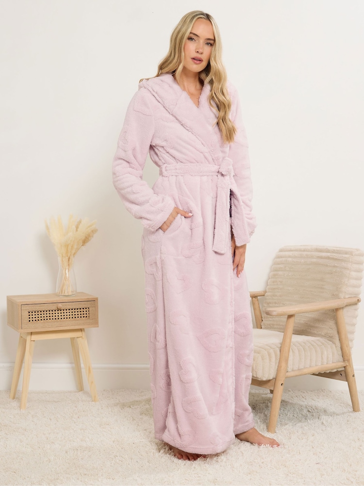 Long Tall Sally Pink Hooded Maxi Robe - Image 1 of 5 Long Tall Sally Pink Hooded Maxi Robe - Image 1 of 5