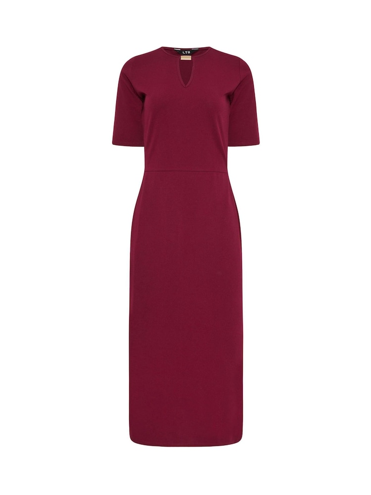 Long Tall Sally Red Keyhole Fitted Midi Dress - Image 5 of 5 Long Tall Sally Red Keyhole Fitted Midi Dress - Image 5 of 5