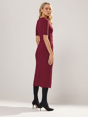Long Tall Sally Red Keyhole Fitted Midi Dress - Image 7 of 9