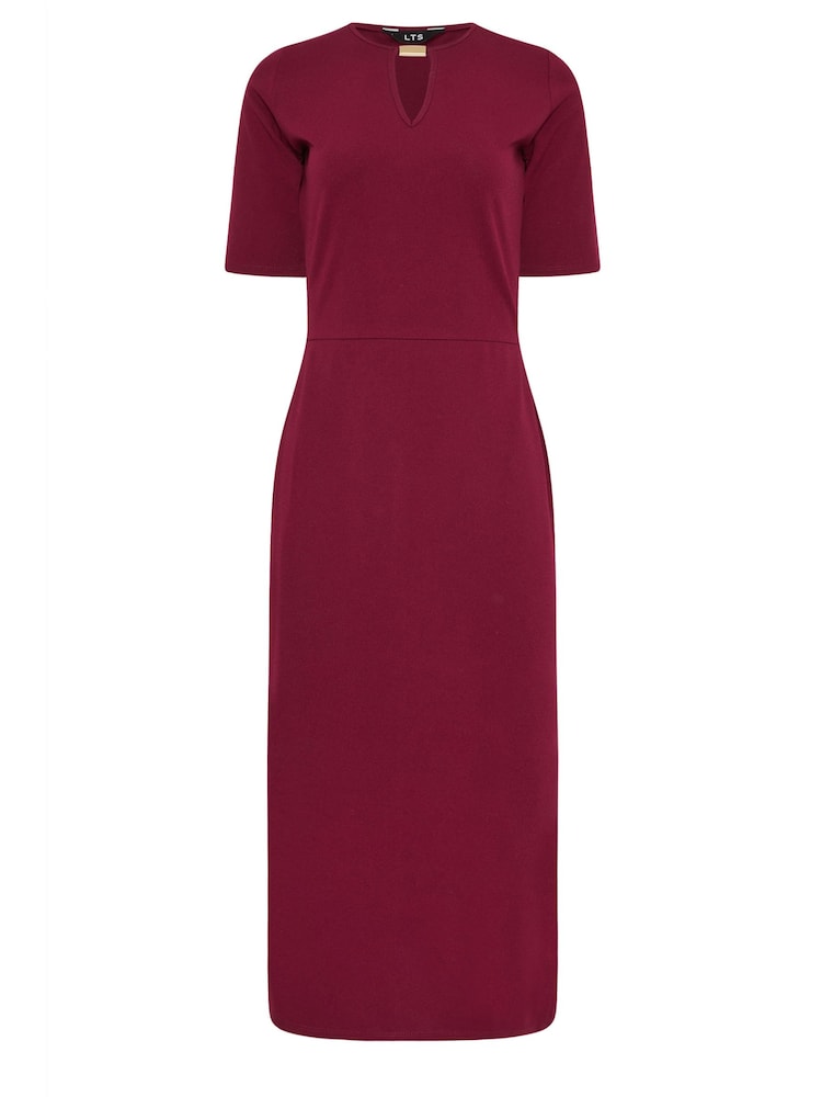 Long Tall Sally Red Keyhole Fitted Midi Dress - Image 9 of 9 Long Tall Sally Red Keyhole Fitted Midi Dress - Image 9 of 9