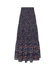 Long Tall Sally Blue Floral Border Tiered Skirt - Image 5 of 5