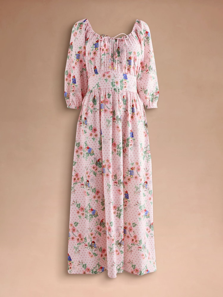 Cath Kidston Pink Paddington Blossom Print Milkmaid Dress - Image 1 of 5