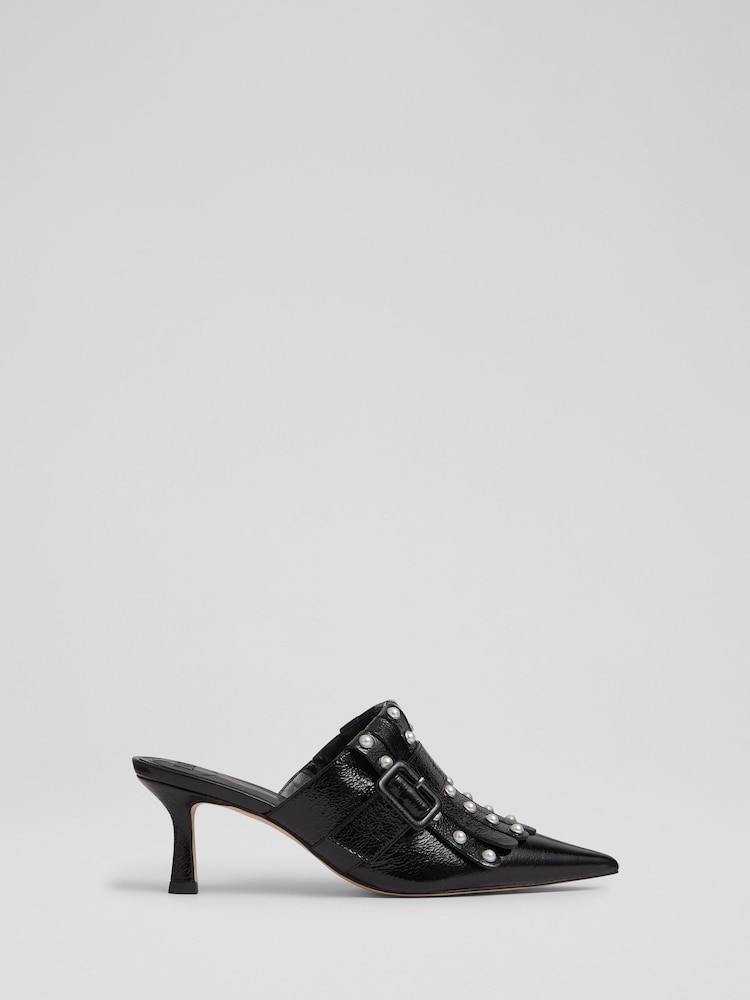 LKB London Black Atty Patent Mules - Image 1 of 4 LKB London Black Atty Patent Mules - Image 1 of 4