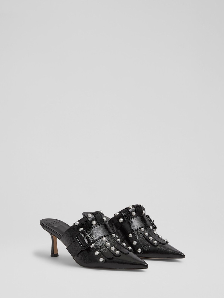 LKB London Black Atty Patent Mules - Image 2 of 4