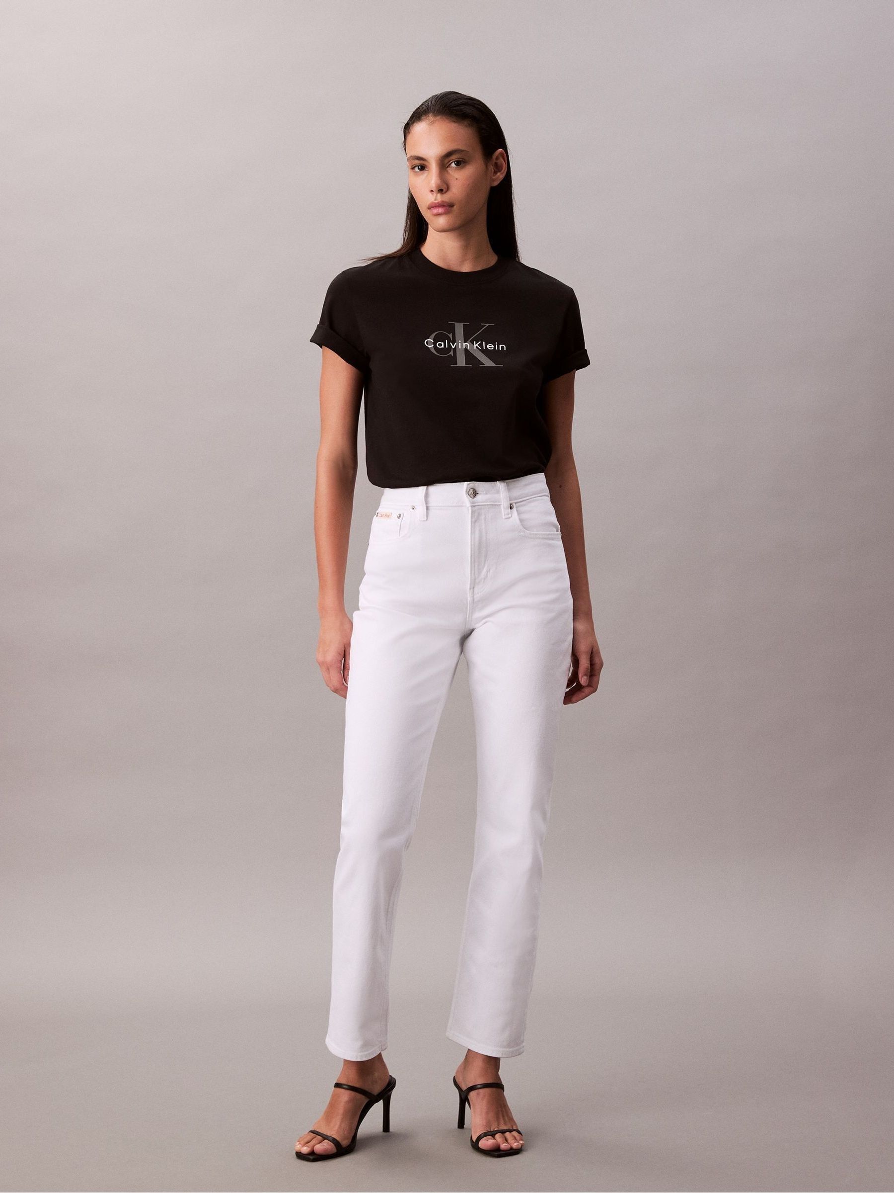 Calvin Klein Women's Black Monogram Logo T-Shirt