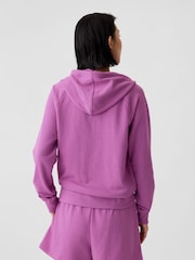 Gap Purple Logo Zip Through Relaxed Hoodie - Image 2 of 5