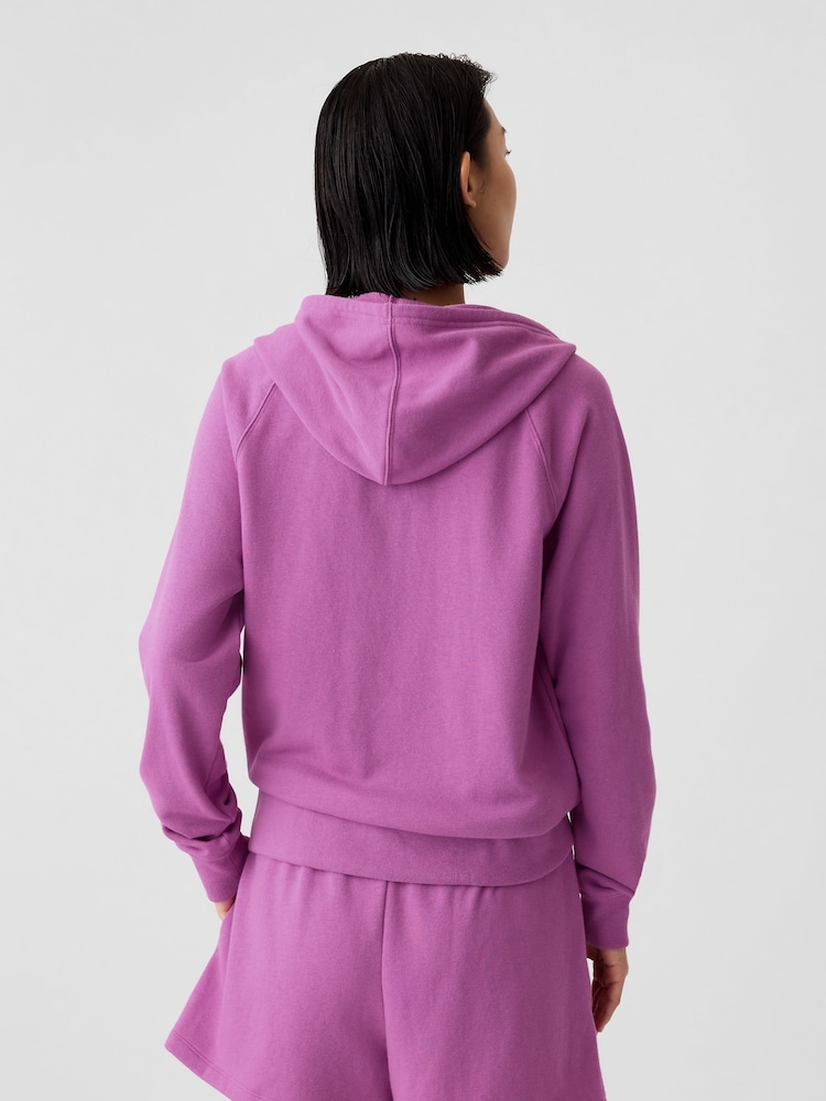 Gap Purple Logo Zip Through Relaxed Hoodie - Image 2 of 5 Gap Purple Logo Zip Through Relaxed Hoodie - Image 2 of 5