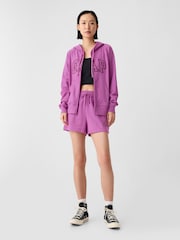 Gap Purple Logo Zip Through Relaxed Hoodie - Image 3 of 5