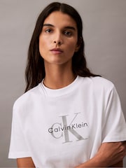 Calvin Klein White Monogram Logo T-Shirt - Image 5 of 6