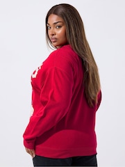 Yours Curve Red Limited Sweat Top - Image 3 of 5