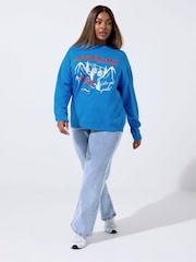 Yours Curve Blue Limited Sweat Top - Image 2 of 5
