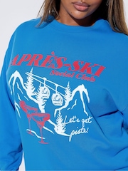 Yours Curve Blue Limited Sweat Top - Image 4 of 5