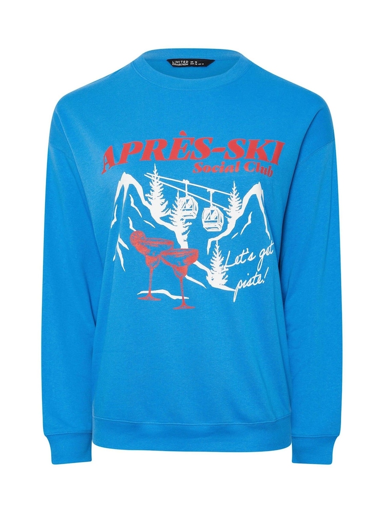 Yours Curve Blue Limited Sweat Top - Image 5 of 5