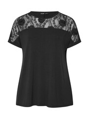 Yours Curve Black Rose Insert Grown On T-Shirt - Image 5 of 5