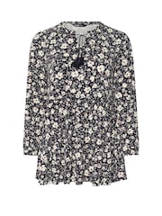 Yours Curve Black Tiered Blouse - Image 6 of 6