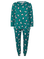 Yours Curve Light Blue Soft Touch Long Sleeve Pyjamas Set - Image 6 of 6
