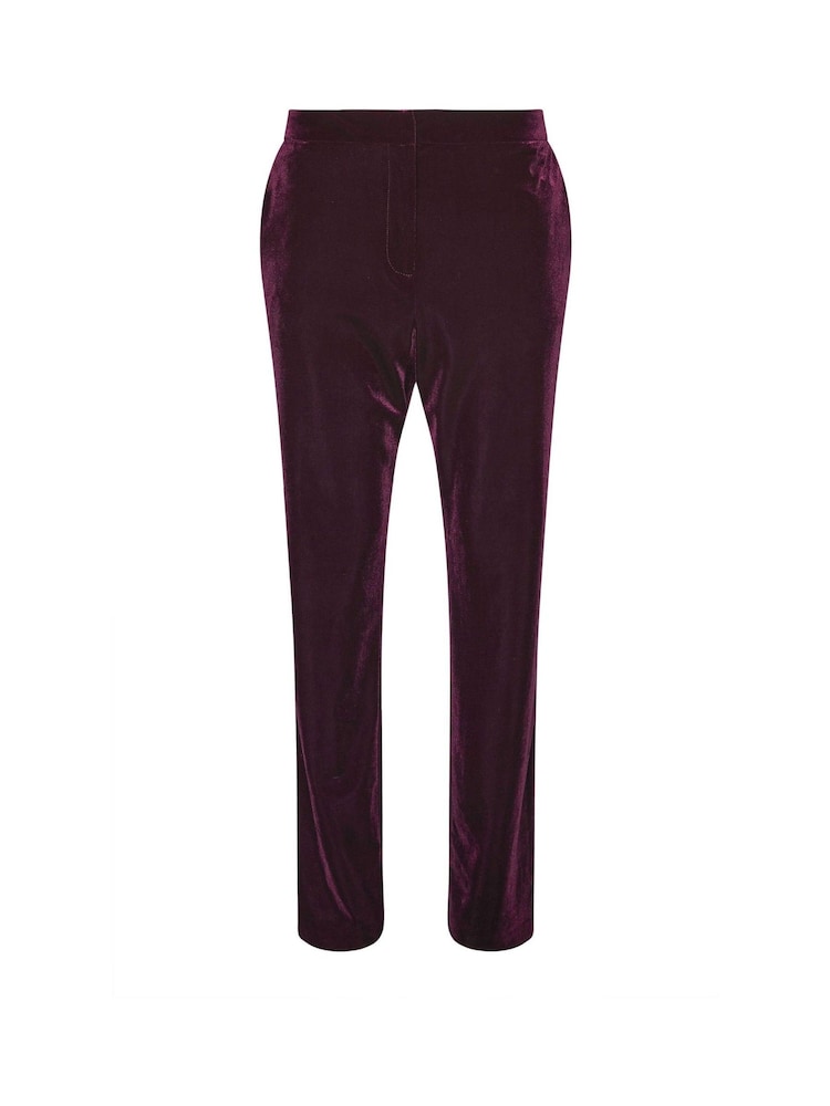 M&Co Red Velour Tapered Leg Trousers - Image 5 of 5