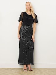 Long Tall Sally Black Sequin Maxi Skirt - Image 3 of 5