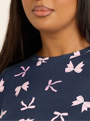 Yours Curve Blue Soft Touch Long Sleeve Pyjamas Set - Image 5 of 6