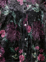 Yours Curve Black Velour Party Shirt - Image 4 of 5