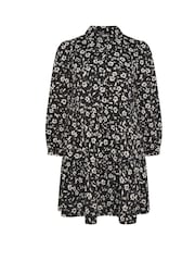 Yours Curve Black Tiered Crepe Shirt Dress - Image 5 of 5