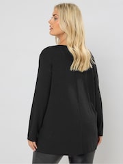 Yours Curve Black Studded Embellished Top - Image 3 of 5