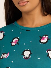 أزرق - Yours Curve Soft Touch Nightdress - صورة 4 من 5