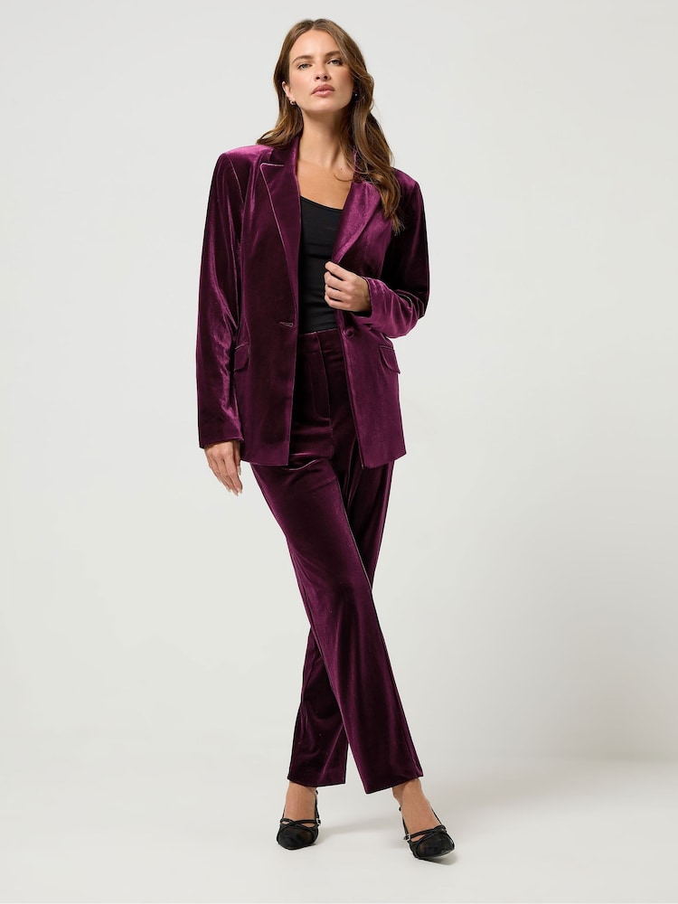 M&Co Red Velour Blazer - Image 2 of 5