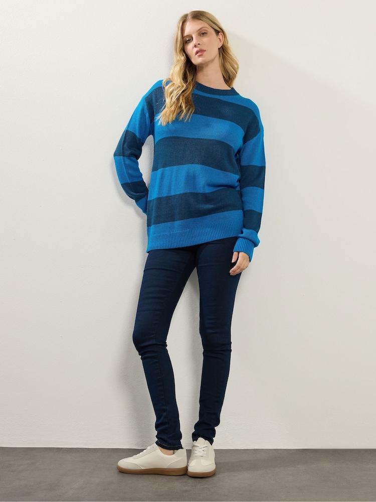 Long Tall Sally Blue Striped Jumper - Image 2 of 5