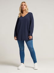 Yours Curve Blue Studded Embellished Top - Image 2 of 5