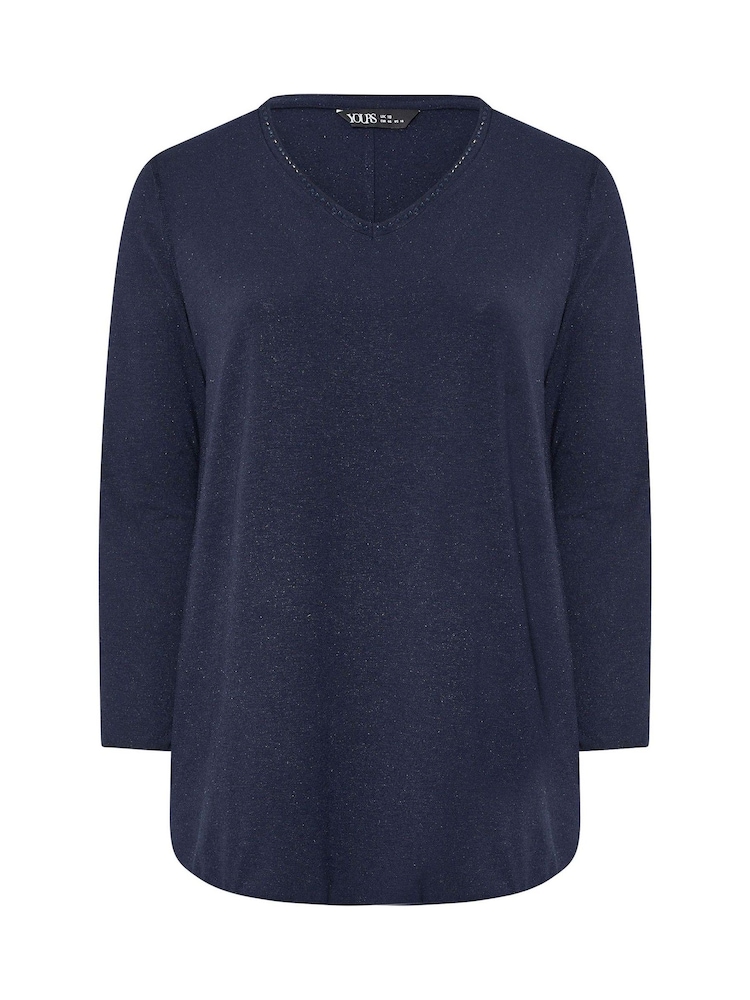 Yours Curve Blue Studded Embellished Top - Image 5 of 5
