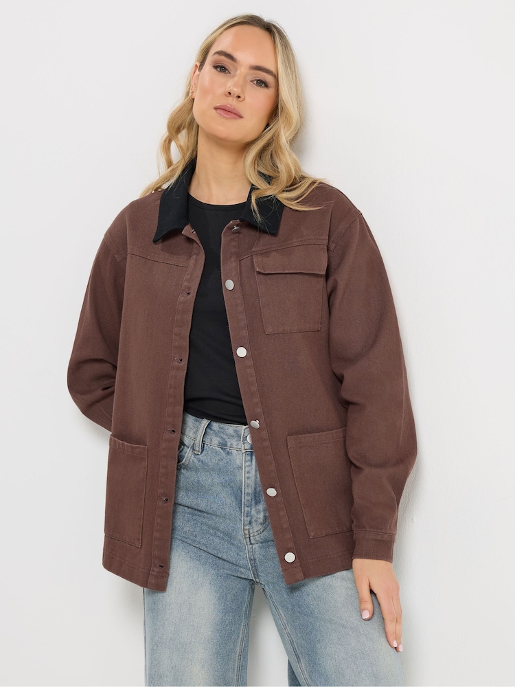 Long Tall Sally Brown Twill Barn Jacket - Image 1 of 5