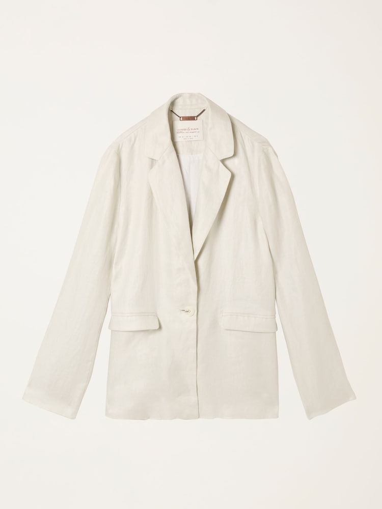 FatFace Lyla Ivory Petite Linen Blazer - Image 5 of 5