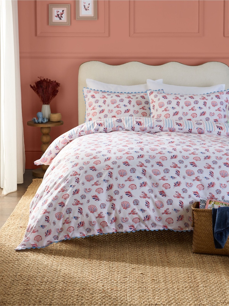 Summer Stripe Shells Duvet Cover and Pillowcase Set - Image 2 of 5